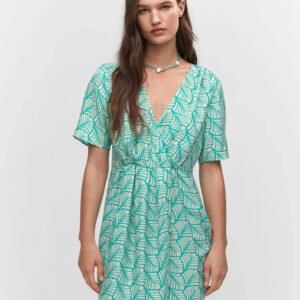 Mint Green Georgette Geometric Print Dress